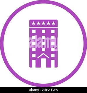Bella cinque stelle Hotel Glyph Vector icona Illustrazione Vettoriale