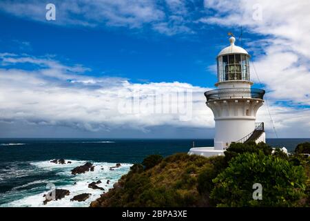 Faro di Sugarloaf Point, Seal Rocks, nuovo Galles del Sud, Australia Foto Stock