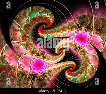Computer generato colorate opere d'arte frattale per il design creativo e intrattenimento Foto Stock