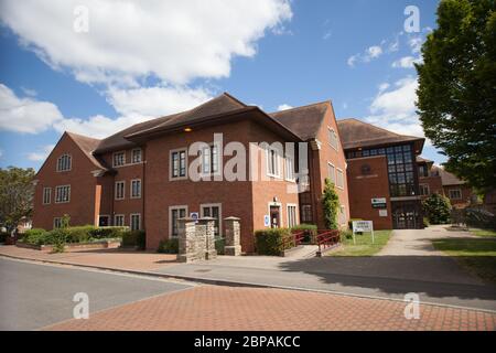 Abbey House, un edificio di proprietà del consiglio ad Abingdon, Oxfordshire, Regno Unito Foto Stock