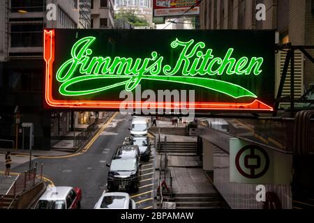 Hong Kong, Cina: 17 Maggio 2020. Dopo 92 anni, la famosa Jimmy's Kitchen di Wyndham st chiude le sue porte alla fine di maggio. Storicamente la plac Foto Stock