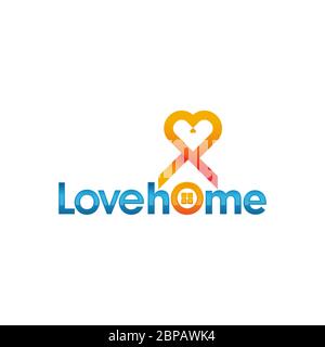 Love home immobiliare logo template.Love Home tipografia template vettoriale illustrazione - Vector.eps 10 Illustrazione Vettoriale