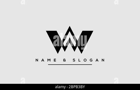 Lettera astratta monogramma W, WW Logo Illustrazione Vettoriale