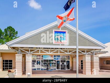 Il Florida Welcome Center sull'Interstate 10 è raffigurato, il 16 maggio 2020, a Pensacola, Florida. Foto Stock