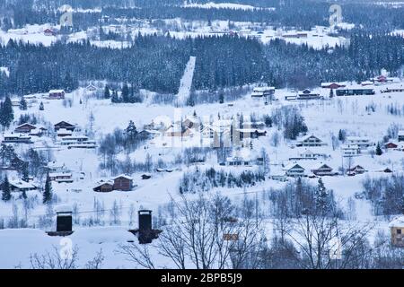 Cani da slitta da neve a Geilo Norvegia Foto Stock