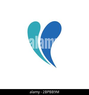 Disegno di illustrazione del modello di logo ornamentale di acqua blu di spruzzatura. EPS vettoriale 10. Foto Stock