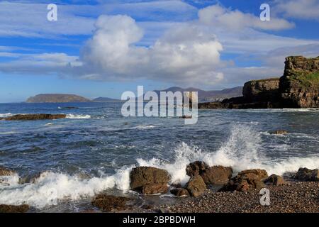 La costa vicino a Fanad Head, Portsalon, County Donegal, Irlanda, Europa Foto Stock