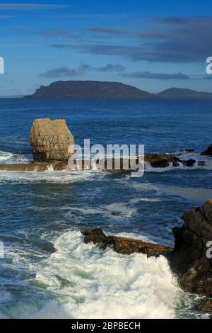 La costa vicino a Fanad Head, Portsalon, County Donegal, Irlanda, Europa Foto Stock