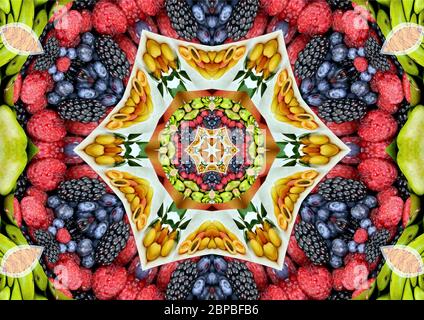 Probabilmente le mandala più fruttate del mondo. Foto Stock