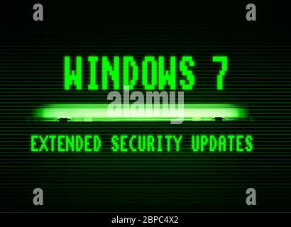 NORVEGIA, OSLO, 11 gennaio 2020: Aggiornamenti per la protezione estesa di Windows 7 EOL Foto Stock
