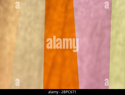 Carte a colori sfondo geometrico astratto con tonalità rosa giallo e arance con ombre morbide. Foto Stock