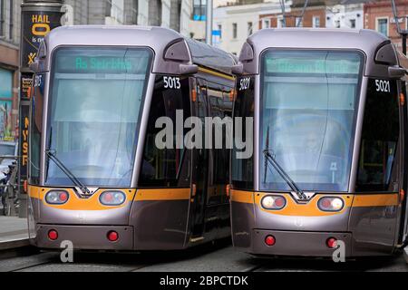 Luas Tram, St. Stephen's Green, Dublin City, County Dublin, Irlanda Foto Stock