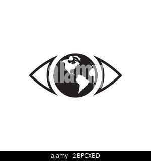 earth eye design vettoriale. icona creativa illustrazione vettoriale. Illustrazione Vettoriale
