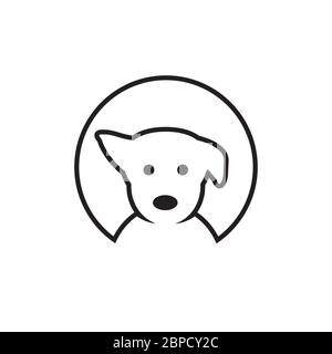 linee icona cane / cucciolo carino vettore isolato su sfondo bianco Illustrazione Vettoriale