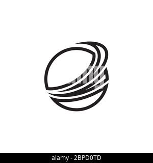 vettore di logo globale swoosh lines isolato su sfondo bianco Illustrazione Vettoriale