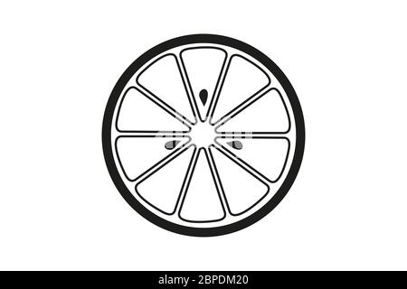Icona vettore di fetta di limone su bianco Illustrazione Vettoriale