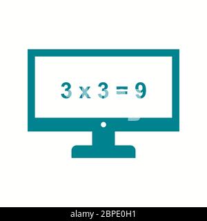 Bella Math su schermo Glyph Vector icona Illustrazione Vettoriale