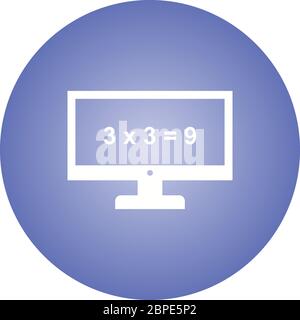 Bella Math su schermo Glyph Vector icona Illustrazione Vettoriale