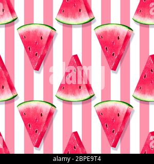 Anguria pattern su sfondo a strisce Foto Stock