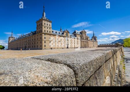 Il Monastero reale di San Lorenzo de El Escorial vicino a Madrid, Spagna Foto Stock