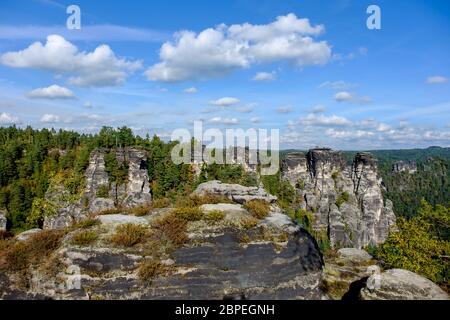 Nationalpark Sächsische Schweiz Svizzera Sassone Bastei Foto Stock