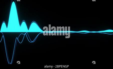 Audio forme d'onda equalizzatore diagrammi di sfondo. Il rendering 3D Foto Stock