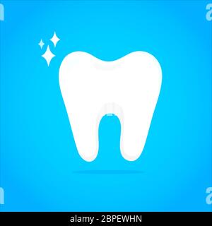 Icona sbiancante dei denti disegno piatto illustrazione vettoriale Illustrazione Vettoriale
