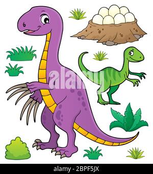 Set di argomenti dei dinosauri 8 - illustrazione dell'immagine. Foto Stock