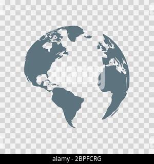 Illustrazione vettoriale globo terrestre, pianeta mondiale in stile piatto. Illustrazione Vettoriale