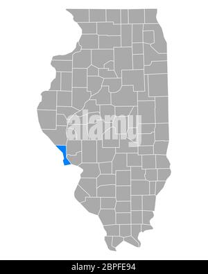 Calhoun sulla mappa di Illinois Foto Stock