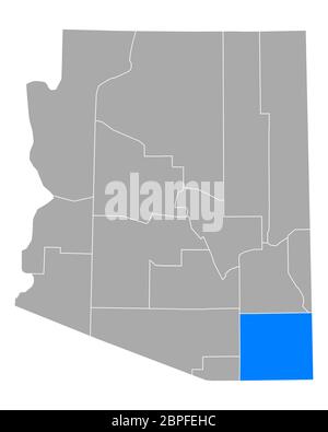 Cochise sulla mappa di Arizona Foto Stock