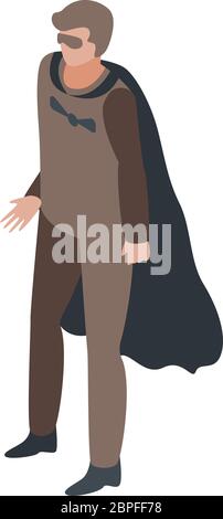 Icona del supereroe BAT, stile isometrico Illustrazione Vettoriale