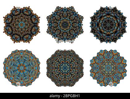 Mandala. Elementi decorativi vintage con motivo orientale. Modello Yoga. Islam, Arabo Indiano turco e pakistan cultura. Illustrazione vettoriale. Illustrazione Vettoriale