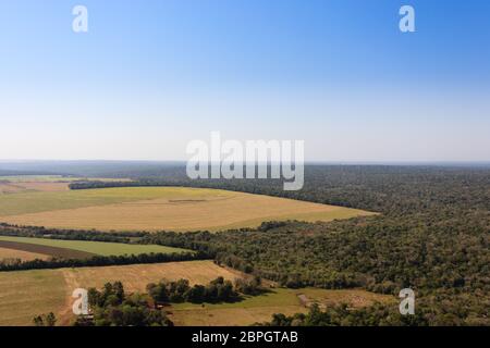 Vista elicottero da Iguazu Falls National Park, Argentina. Sito del Patrimonio mondiale. Sud America viaggi avventura Foto Stock