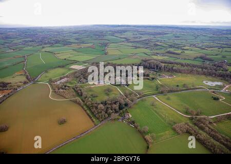 Veduta aerea del Newt nel Somerset Foto Stock