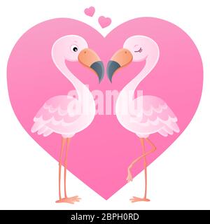 Valentine Flamingos argomento immagine 4 - illustrazione immagine. Foto Stock