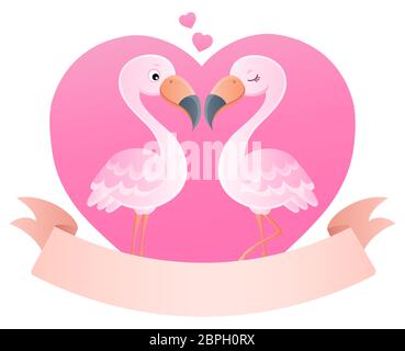 San Valentino fenicottero argomento immagine 5 - illustrazione immagine. Foto Stock