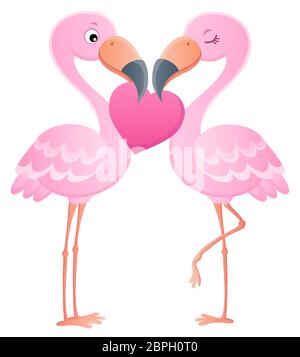 Valentine Flamingos topic image 7 - illustrazione dell'immagine. Foto Stock