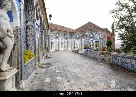 Palacio dos Marchesi da Fronteira nel cloud giorno, Lisbona, Portogallo Foto Stock