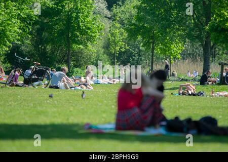 A molte persone al Frankendeelpark Amsterdam Olanda 2020 Foto Stock