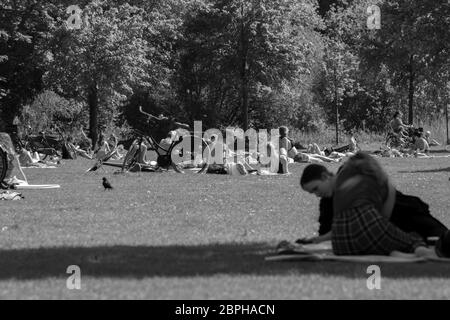 A molte persone al Frankendeelpark Amsterdam Olanda 2020 Foto Stock