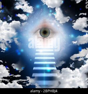 Scala per tutti seeing eye Foto Stock