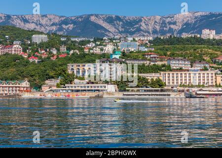 Zona ricreativa sulla costa del Mar Nero in Crimea Foto Stock