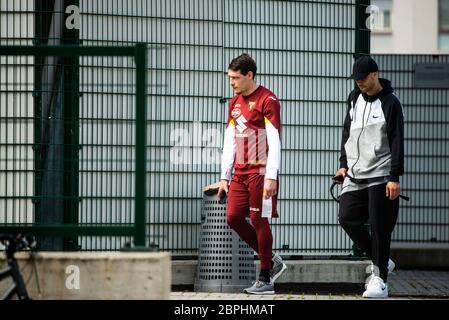 Torino, Italia. 18 maggio 2020. Andrea Belotti arriva alla sessione individuale di formazione del Torino FC nel corso del Covid-19. Nello Stadio Filadelfia, a Torino, Italia il 18 maggio 2020 (Foto di Alberto Gandolfo/Pacific Press/Sipa USA) Credit: Sipa USA/Alamy Live News Foto Stock