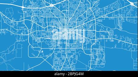 Mappa urbana vettoriale della città di Tallahassee, USA. Florida capitale dello stato Illustrazione Vettoriale