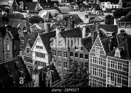 Vista panoramica della città di Gand, dettaglio di città del Belgio, Europa Foto Stock