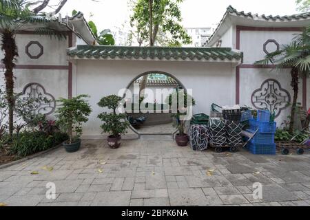 Mercato di uccelli Round cancello in Hong Kong Foto Stock