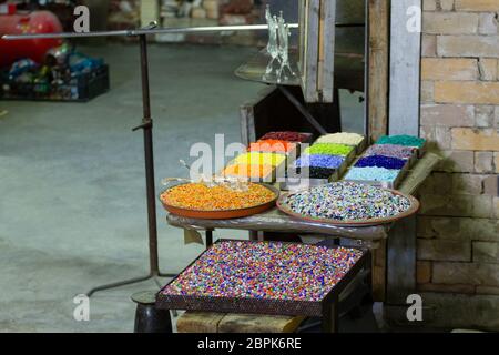 Artigianato del vetro. Forno per vetro vista,Murano Venezia,l'Italia. Foto Stock