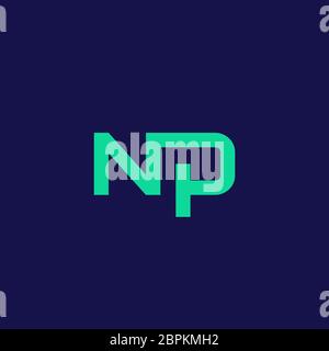 Disegno astratto del logo NP / np . marchio np pulito e moderno . illustrazione vettoriale eps10 Illustrazione Vettoriale