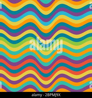 Modello di linea ondulato vettoriale modificabile senza giunture per texture, packaging, sfondi e tessuti. Illustrazione Vettoriale